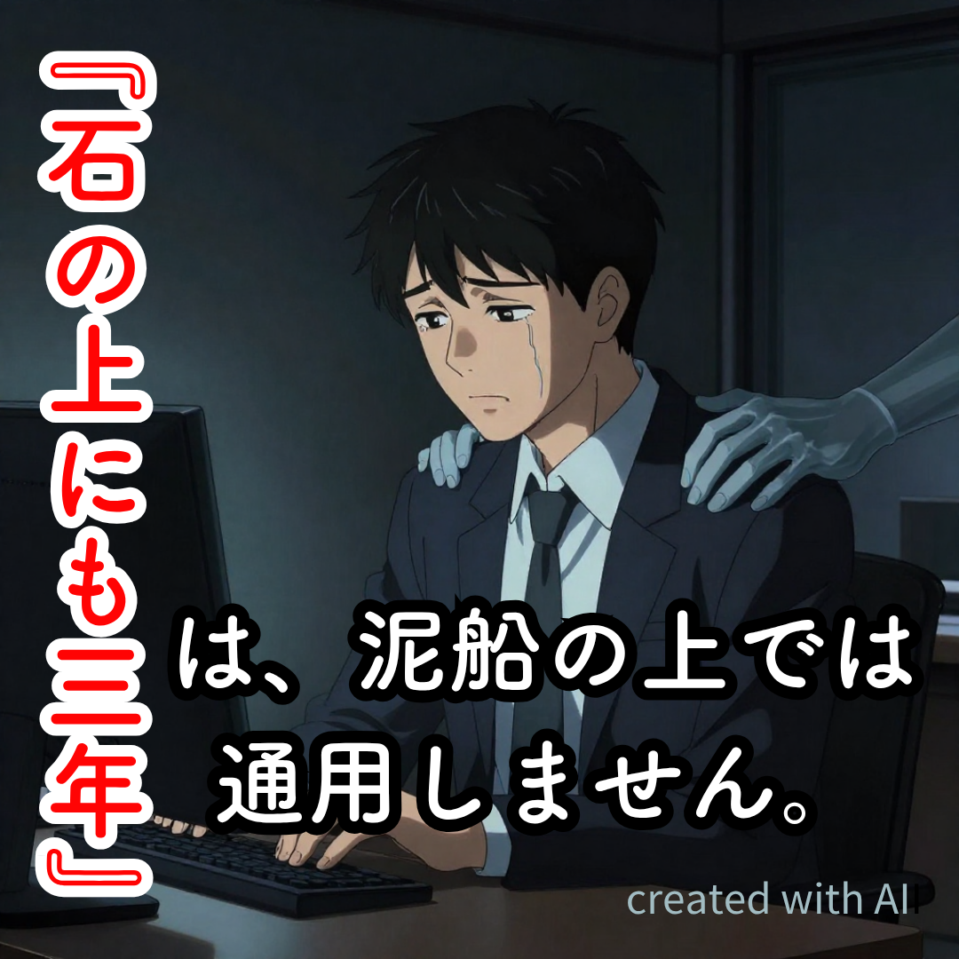 石の上にも3年といわれているが泥船に座り続ける意味があるかの画像