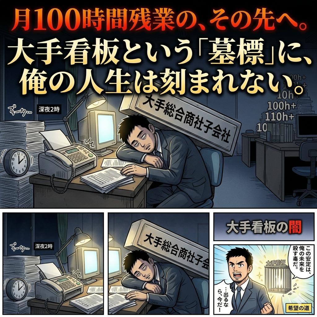 大手企業で月100時間の残業に身も心もボロボロになる画像