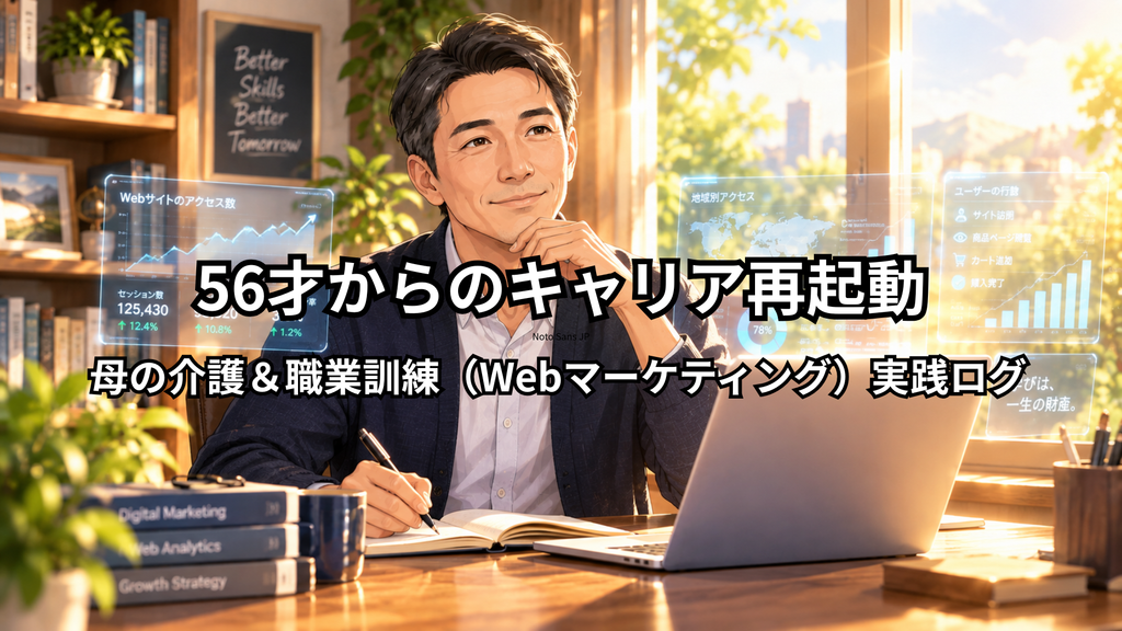 56才からのキャリア再起動-母の介護&職業訓練(Webマーケティング)実践ログ